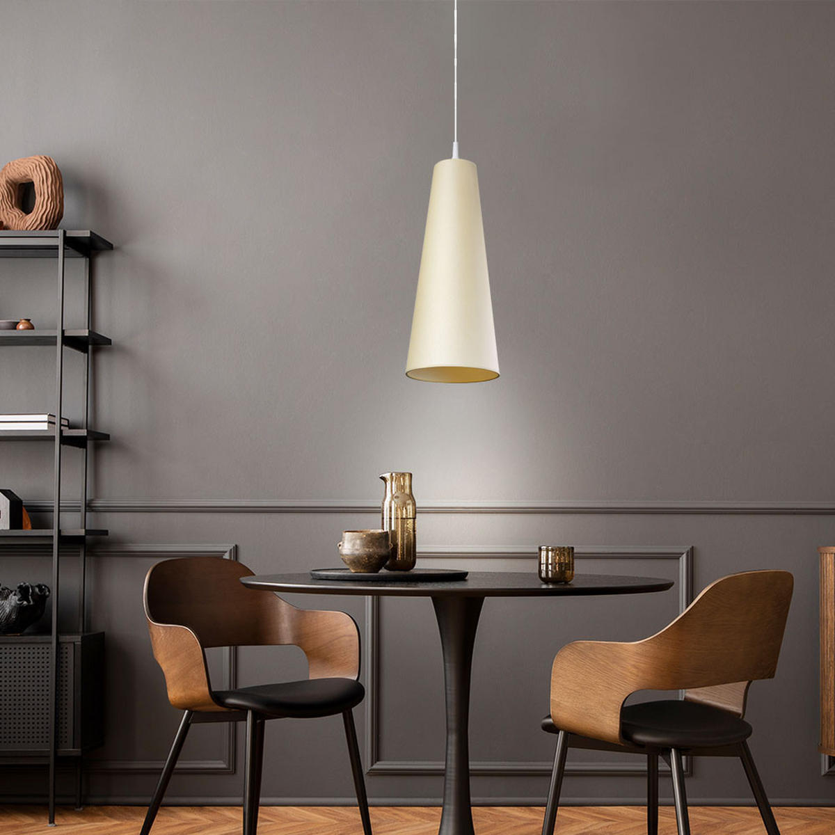 HÄNGELEUCHTE Stoff Beige - Beige, Textil (20/20/117cm)