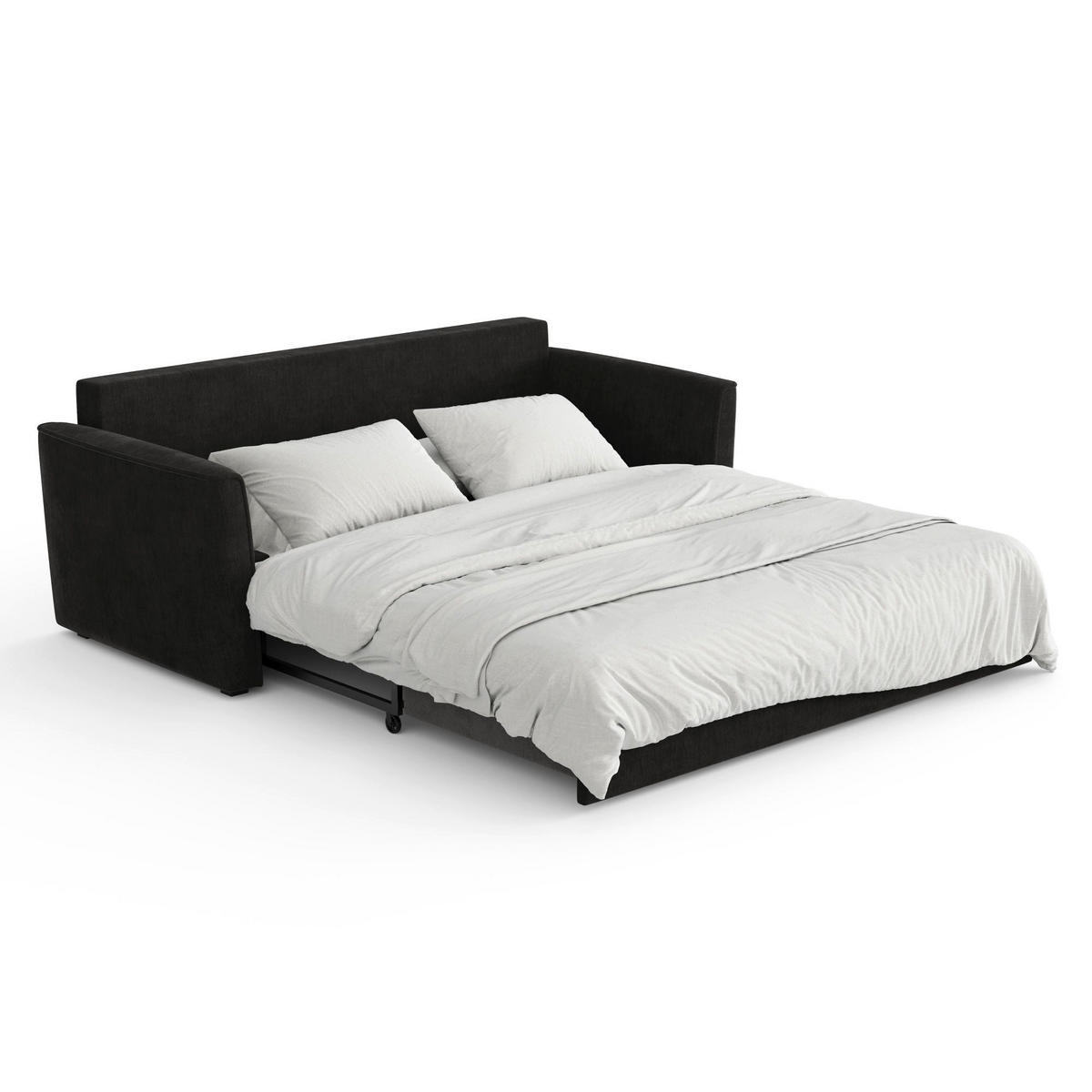 SCHLAFSOFA GERADE Rastergewebe Schwarz 180cm - Schwarz, Textil (180/97/93.5cm) - Sia Home