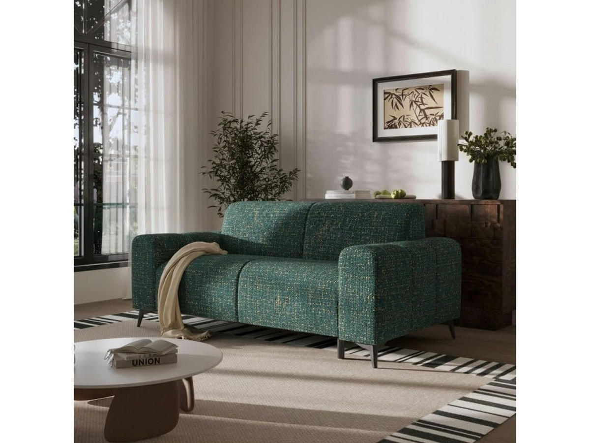 SOFA mit Schlaffunktion LIVIGNO, 205x82x105 cm, Schlafsofa mit Italienischem Ausklappsystem, Grün - Grün, Holz/Textil (205/82/105cm) - Trada