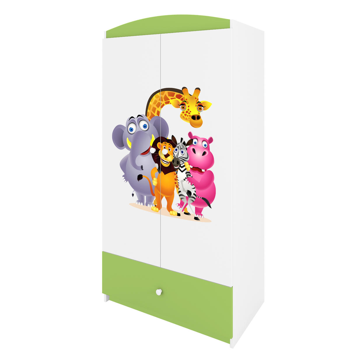 KINDERKLEIDERSCHRANK ZOO 90/175/52 - Grün, Holzwerkstoff (90/175/52cm) - Kocot Kids