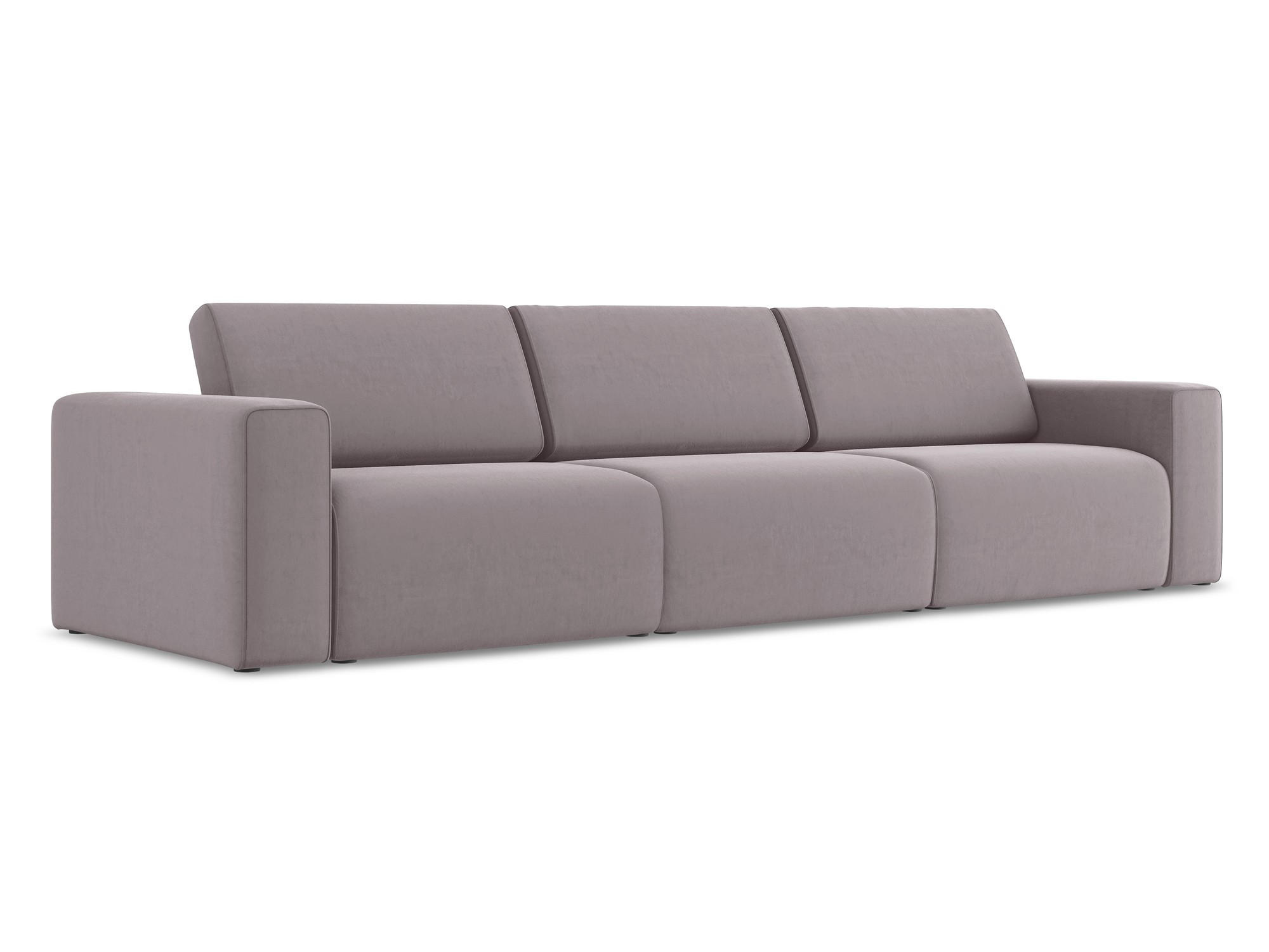 4-SITZER-SOFA Samt Stoff Violett - Lila/Flieder, Kunststoff/Textil (314/80/103cm) - Makamii