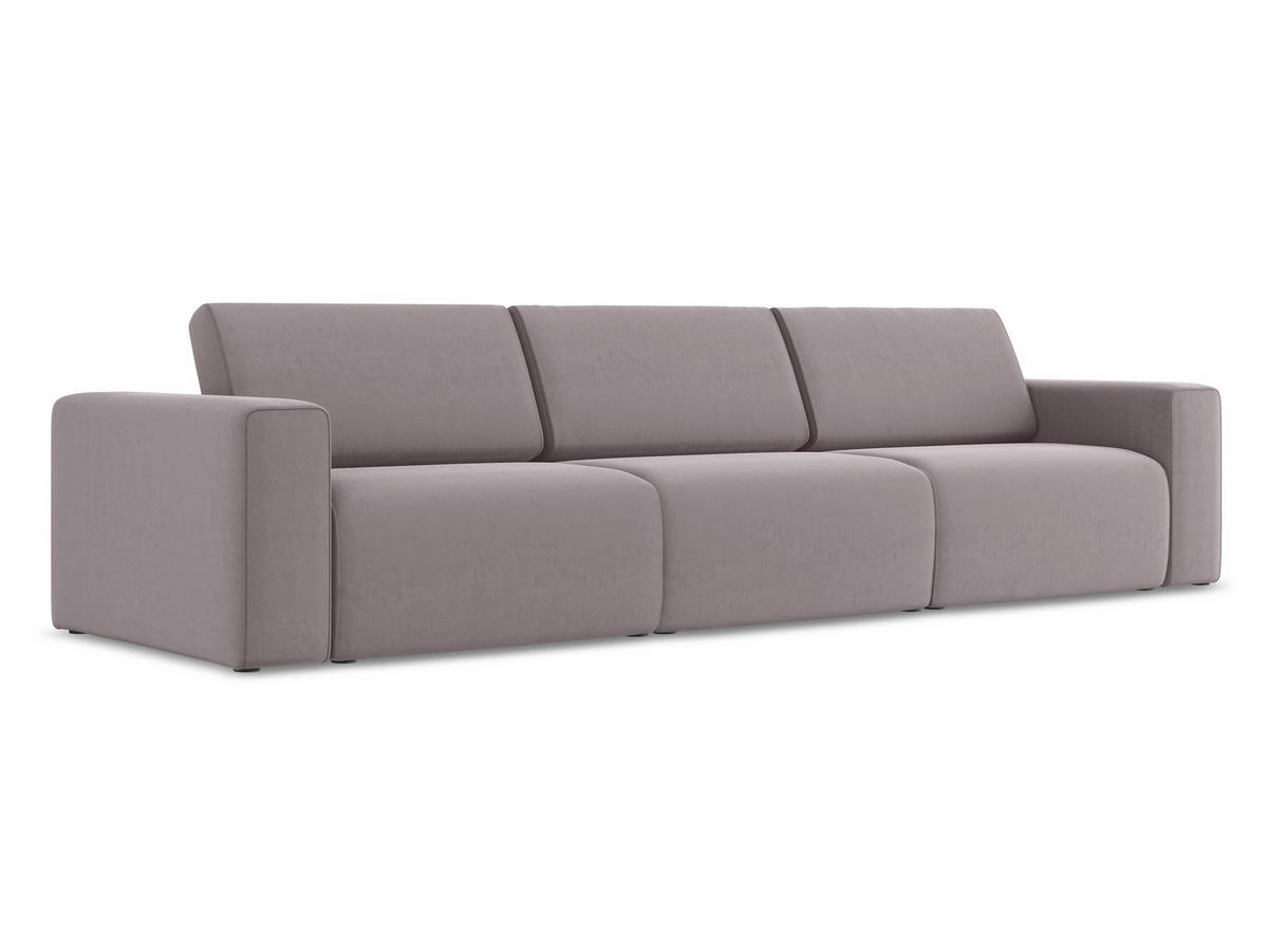 4-SITZER-SOFA Samt Stoff Violett - Lila/Flieder, Kunststoff/Textil (314/80/103cm) - Makamii