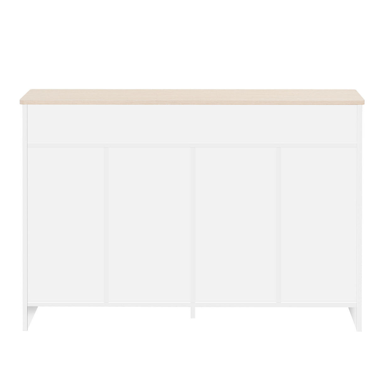 SIDEBOARD 120/37/80 cm weiß/Holzfarbe aus MDF mit Stauraum - Weiß, Holzwerkstoff (120/80/37cm) - OKWISH