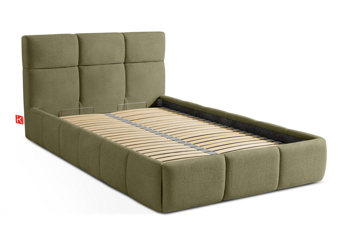 POLSTERBETT ALTOS Einzelbett, grün - Grün, Holz/Holzwerkstoff (120/200cm) - KONSIMO®