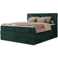BOXSPRINGBETT TILIANO KING - 140/200 - Dunkelgrün Cord - H4 - Dunkelgrün, Holz/Textil (140/200cm) - MKS