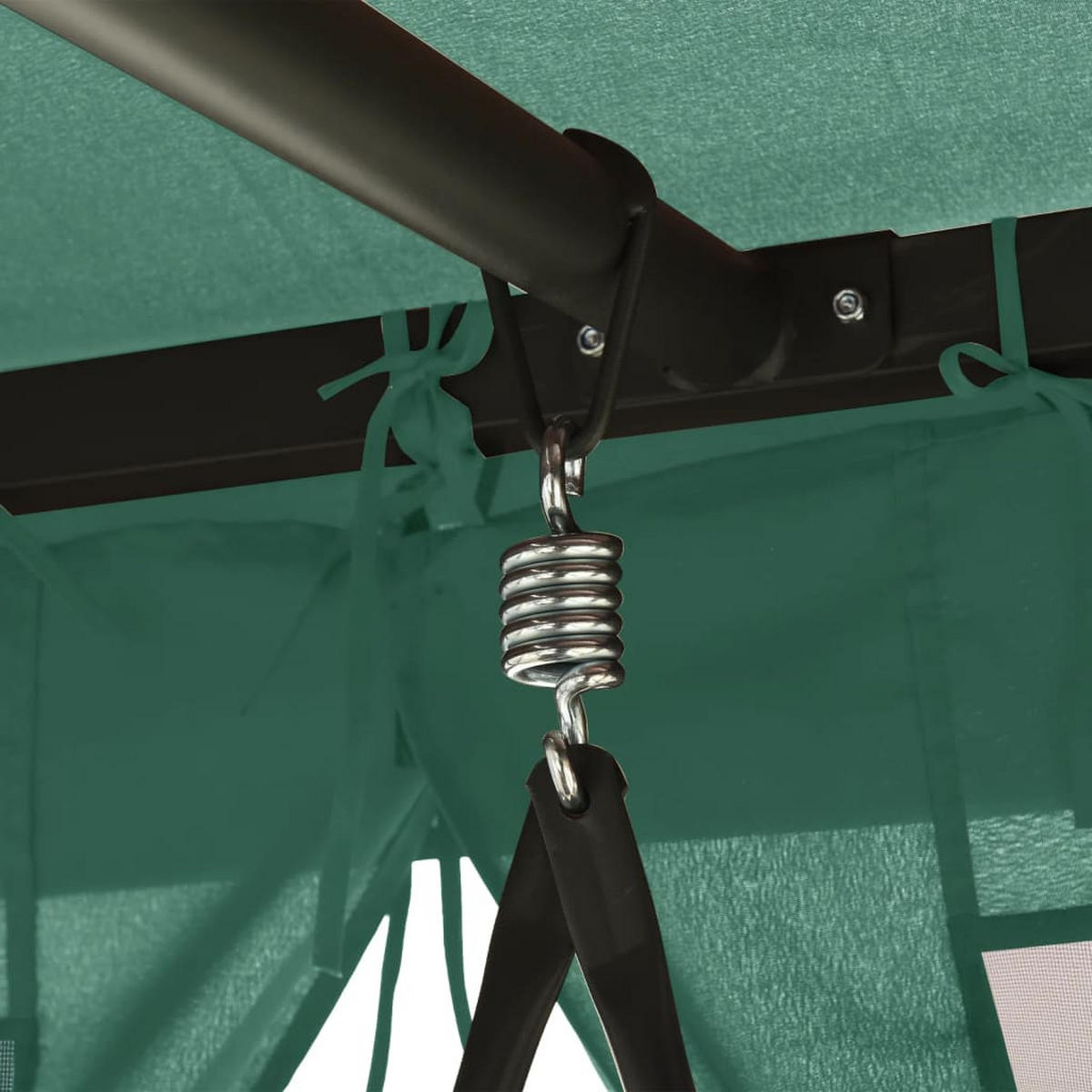 HOLLYWOODSCHAUKEL mit pavillon, 223/153/233 cm, aus Stoff und Stahl, Grün - Grün, Textil (223/233/153cm) - vidaXL