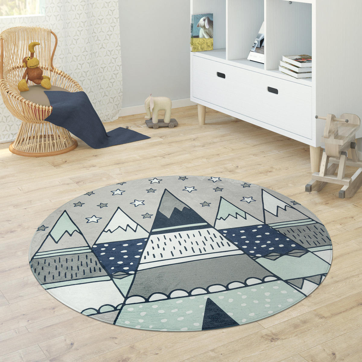 KINDERTEPPICH 150/150 cm Chicos 553 - Blaugrau, Textil (150/150cm) - Paco Home