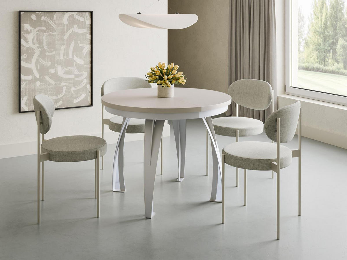 ESSTISCH LUGOS ausziehbar Ø 100 Kaschmir - Kaschmir, Holzwerkstoff (100/100/77cm) - Compleo24