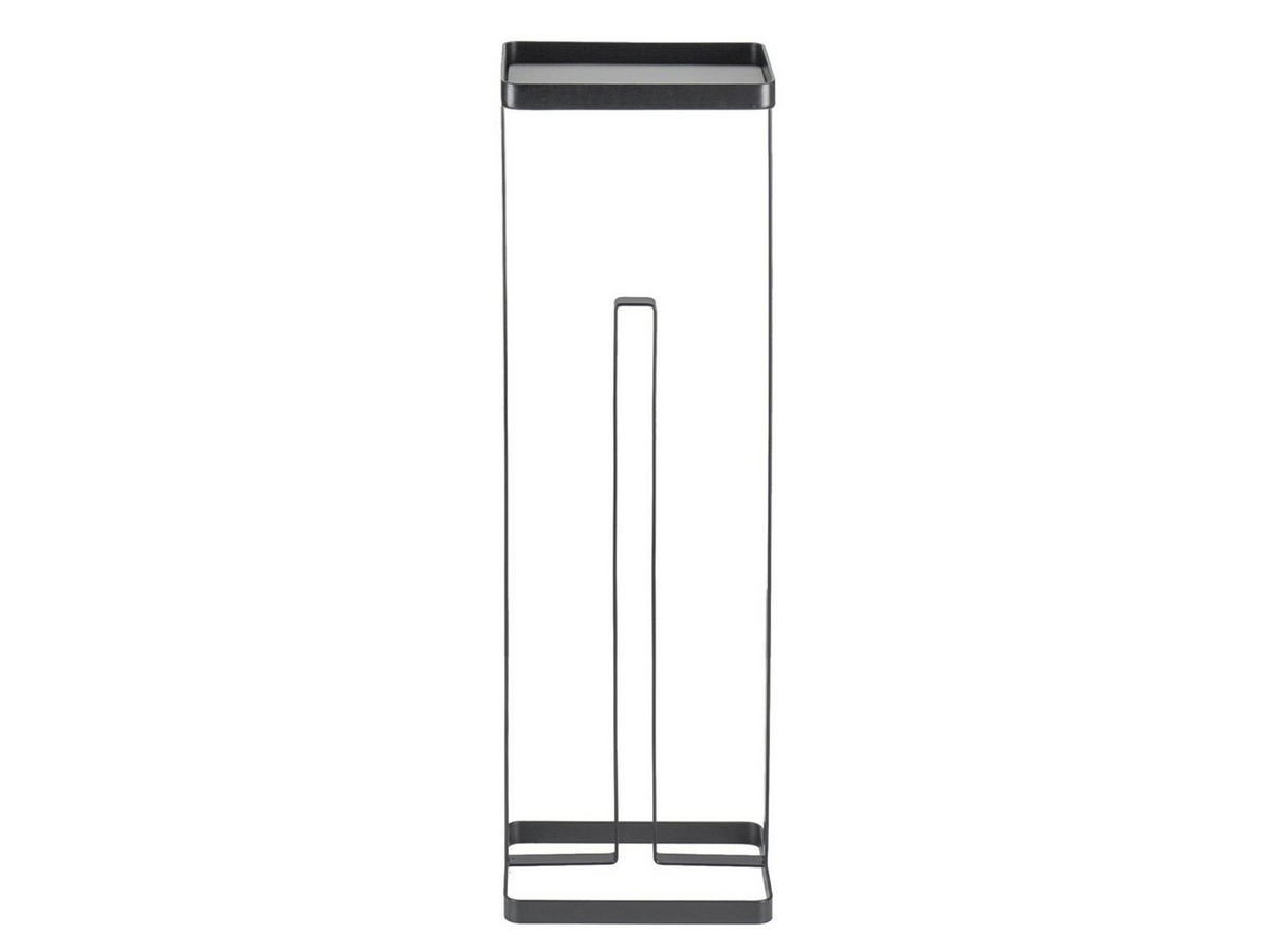 TOILETTENPAPIERSTÄNDER Tower weiß 16/52/12 cm mit Ablage - Schwarz, Metall (12/52/16cm) - Yamazaki
