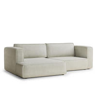 ECKSOFA MIT SCHLAFFUNKTION Velto Creme Webstoff - Creme/Schwarz, Holz/Holzwerkstoff (152/250cm) - Maison de Reve