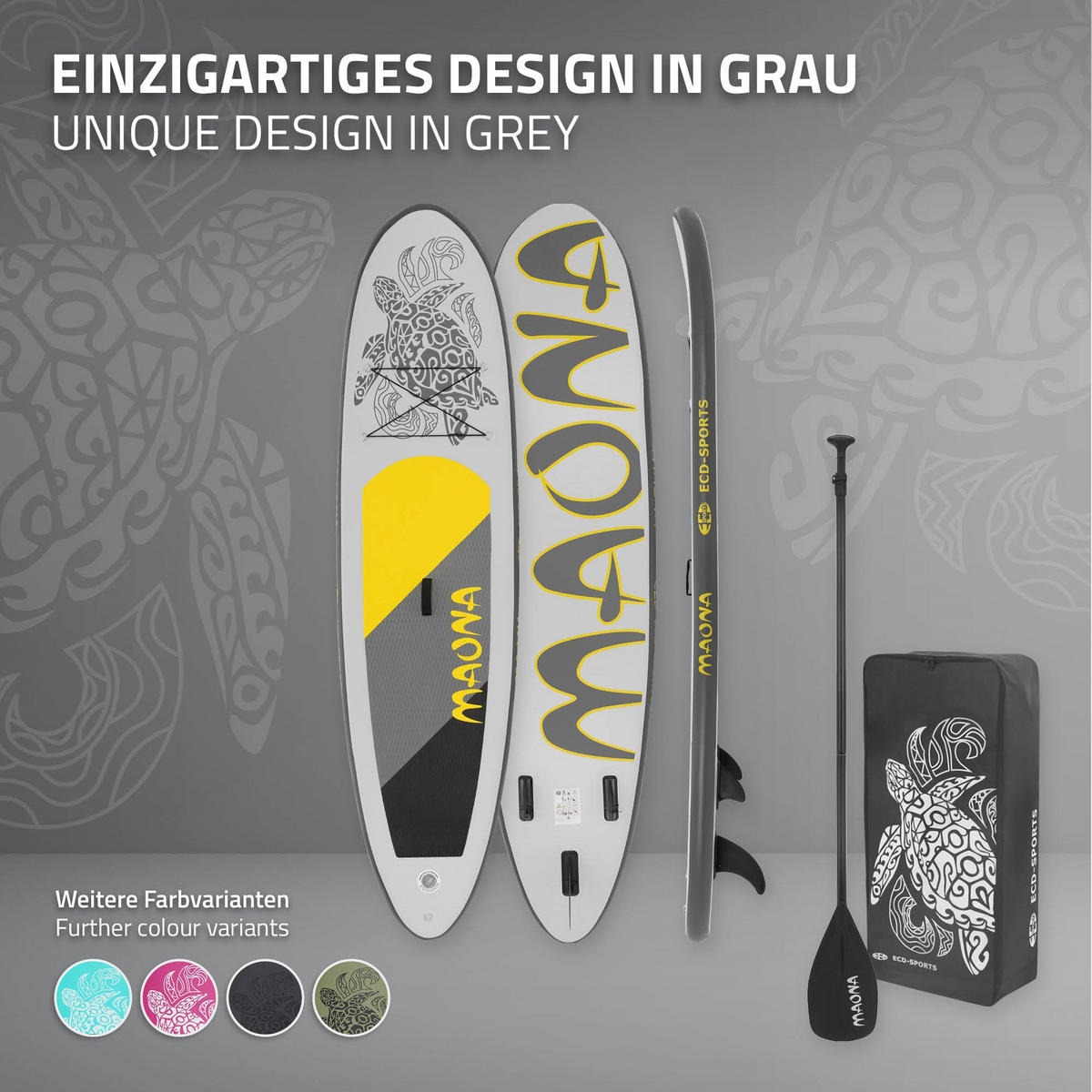 STAND UP PADDLE BOARD Maona Grau - Grau, Kunststoff (308/78/10cm) - ECD-Germany
