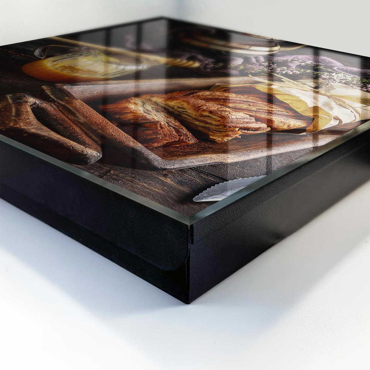 SCHLÜSSELBOX Schwarz 30x30 cm- Türöffnung nach rechts - Geborgenheit im Haus - Braun, Metall (30/30/5cm) - TULUP