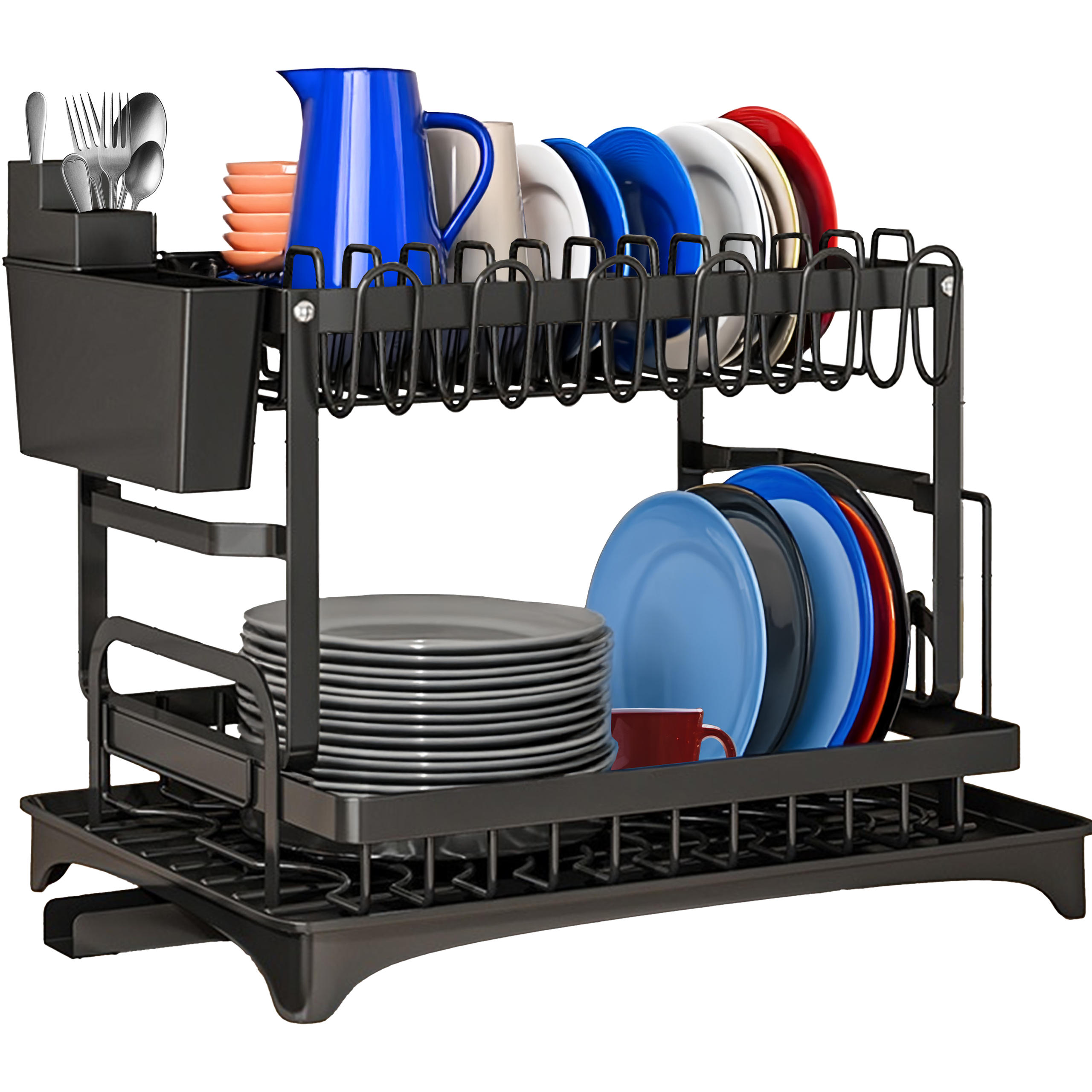 GESCHIRRABTROPFKORB - Schwarz, Kunststoff (30/30/42cm) - KRUMAD