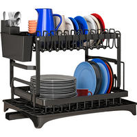 GESCHIRRABTROPFKORB - Schwarz, Kunststoff (30/30/42cm) - KRUMAD