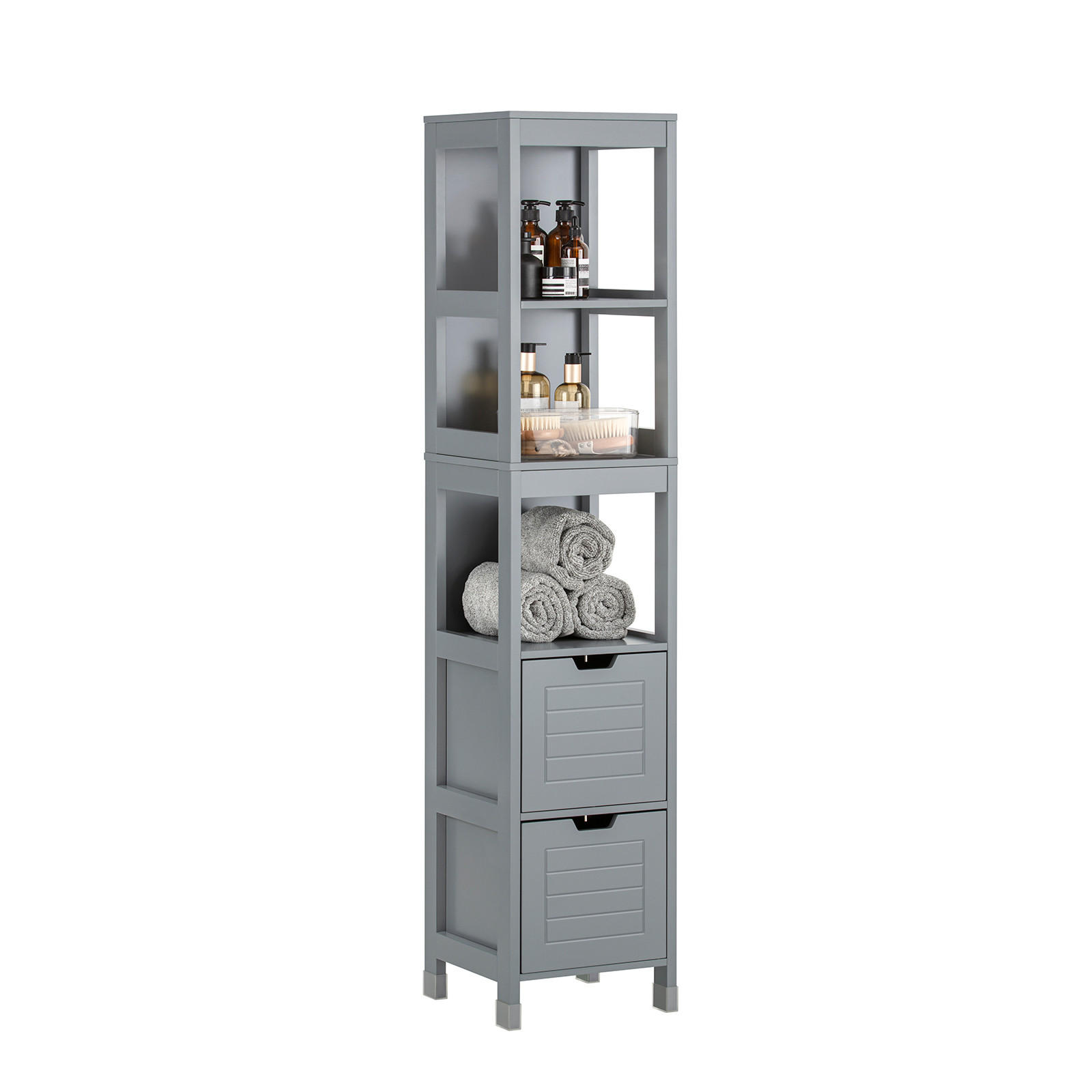 HOCHSCHRANK Dunkelgrau - Grau, Holzwerkstoff (30/145/30cm) - SoBuy