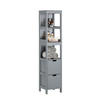 HOCHSCHRANK Dunkelgrau - Grau, Holzwerkstoff (30/145/30cm) - SoBuy