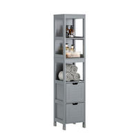 HOCHSCHRANK Dunkelgrau - Grau, Holzwerkstoff (30/145/30cm) - SoBuy