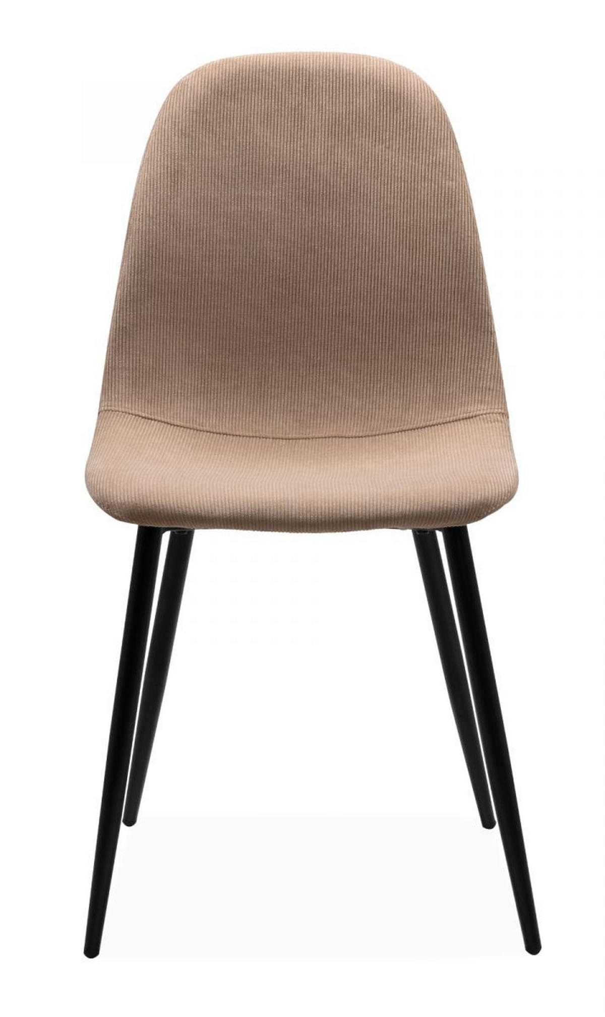 STUHL 4er-Set braun Cord, Esszimmerstuhl mit 4-Fuß-Gestell - Schwarz/Braun, Textil/Metall (50/83/43cm) - Furn.Design