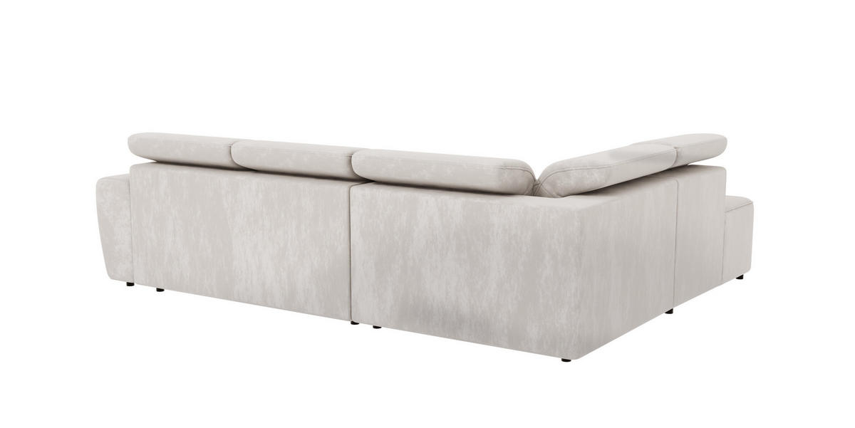 ECKSOFA Reid Beige Samt - Beige/Schwarz, Holz/Kunststoff (273/224cm) - S-Style Möbel