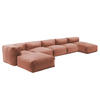 GARTENSOFA 6-tlg., Terrakotta - Pink, Textil - Oviala