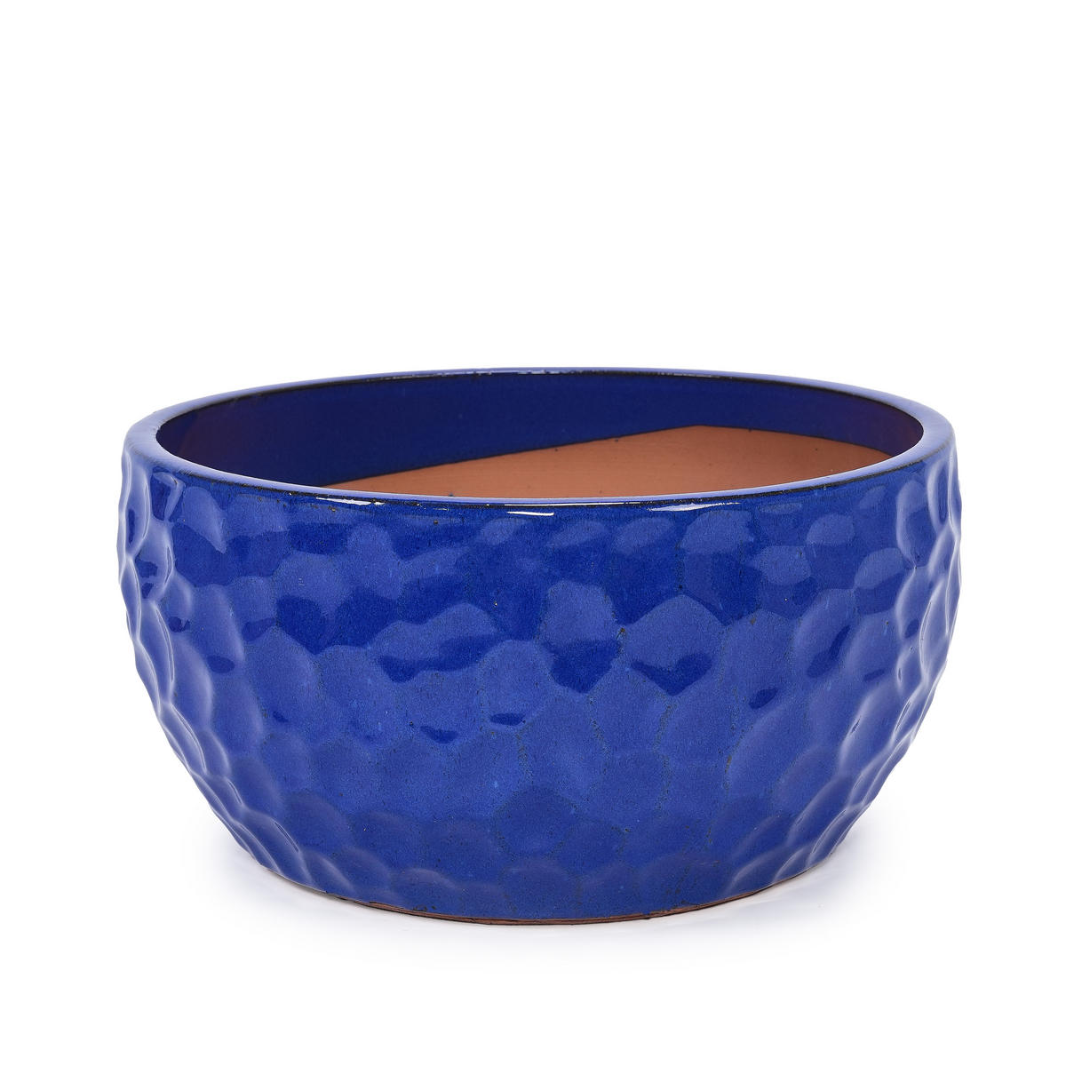 BLUMENTOPF Ø 38,1/30,5/25,4 cm Antikblau (3 Stück) - Dunkelblau, Keramik (38/19cm) - Oxeza