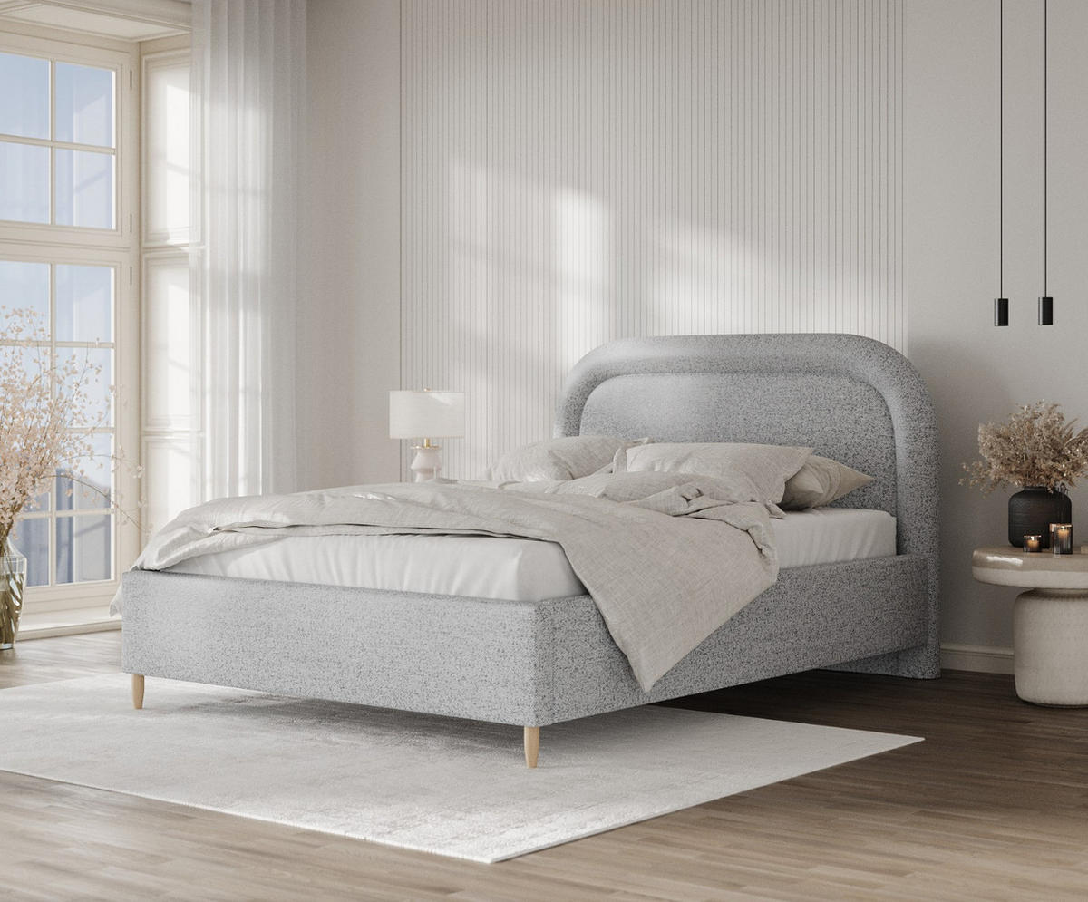 POLSTERBETT Zoya 140/200 cm Grau im Riva Stoff - Naturfarben/Grau, Holz/Holzwerkstoff (140/200cm) - AltaBeds