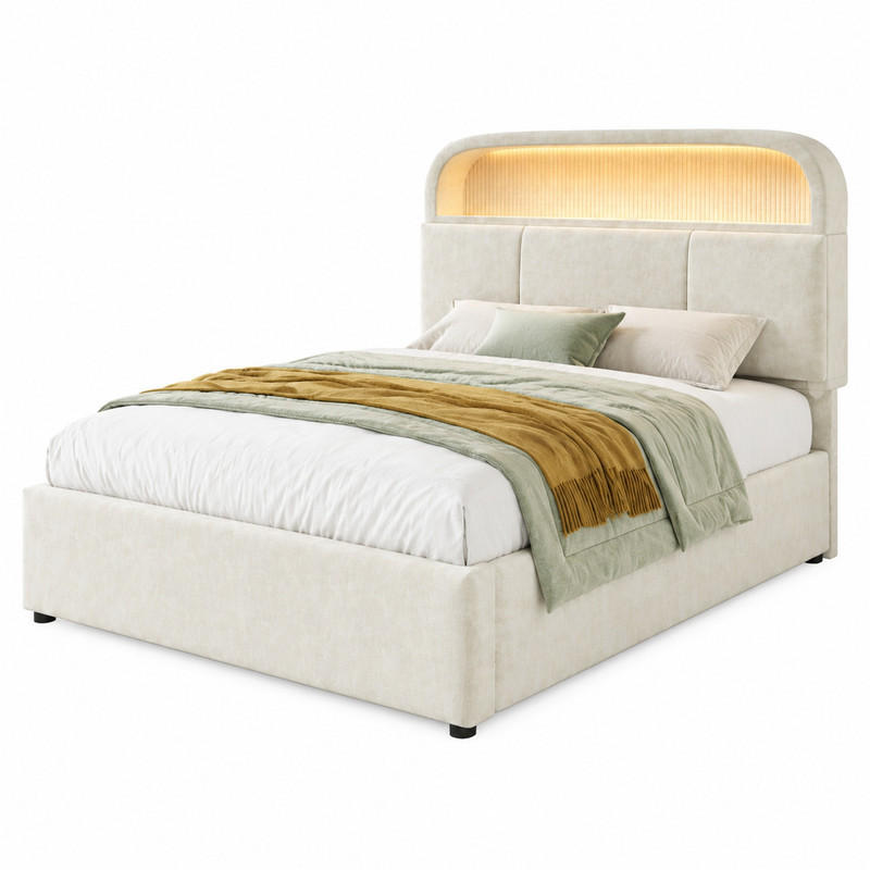 Beauniv Polsterbett Beige 90x200 cm