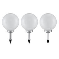 LED AUSSENLEUCHTE Kugel Weiß 3er Set - Weiß, Kunststoff (20/20/62cm)