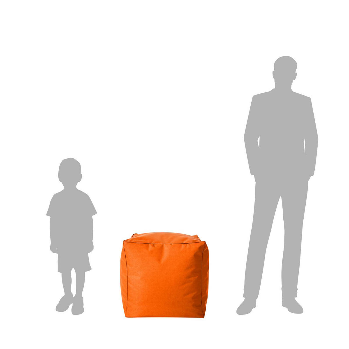 SITZSACK-HOCKER Pouf Cube 40x40x40cm - Orange, Textil (40/40/40cm) - Green Bean