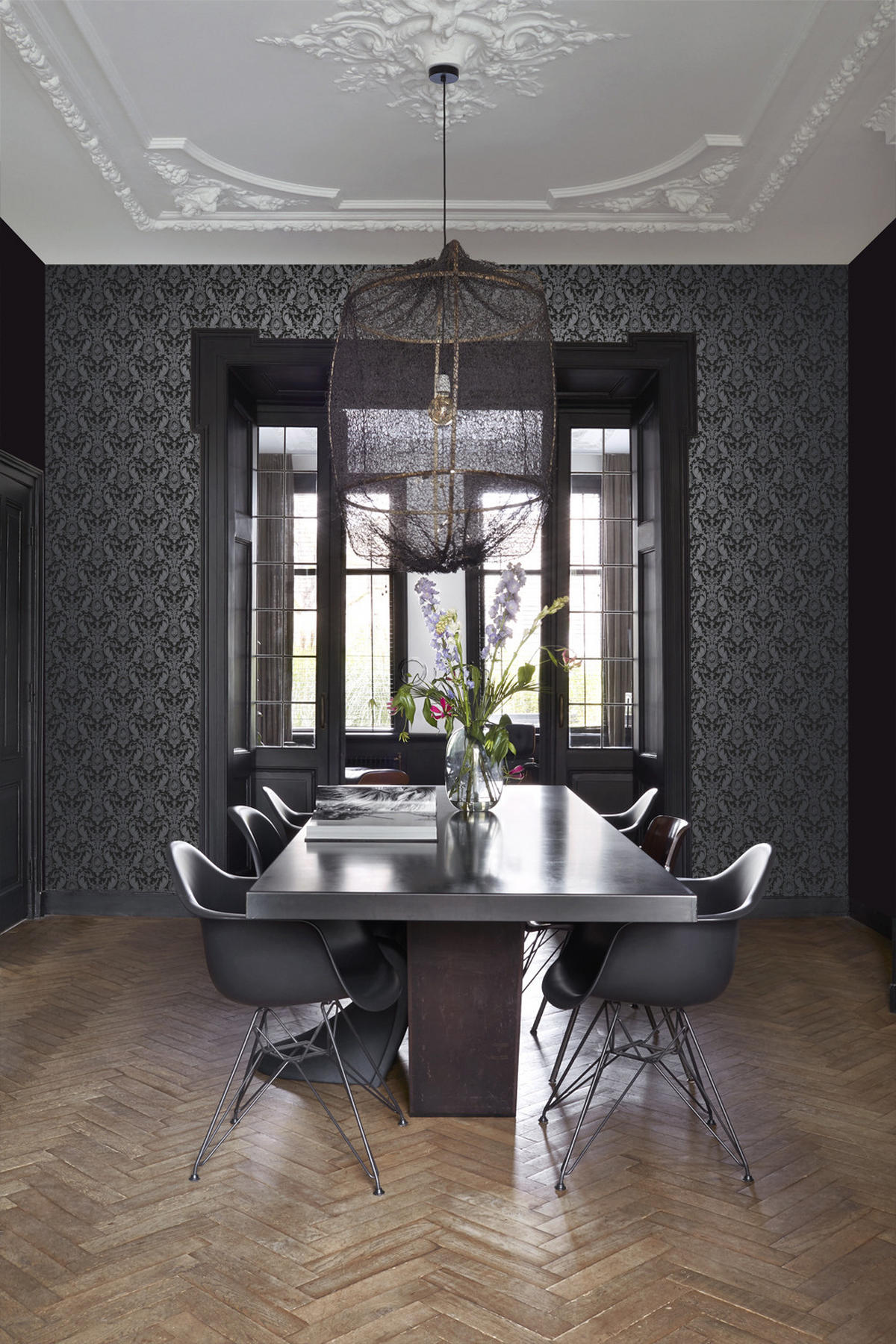 TAPETE Ornamente 53 cm x 10.05 m - Schwarz, Papier (53/1000cm) - Origin Wallcoverings