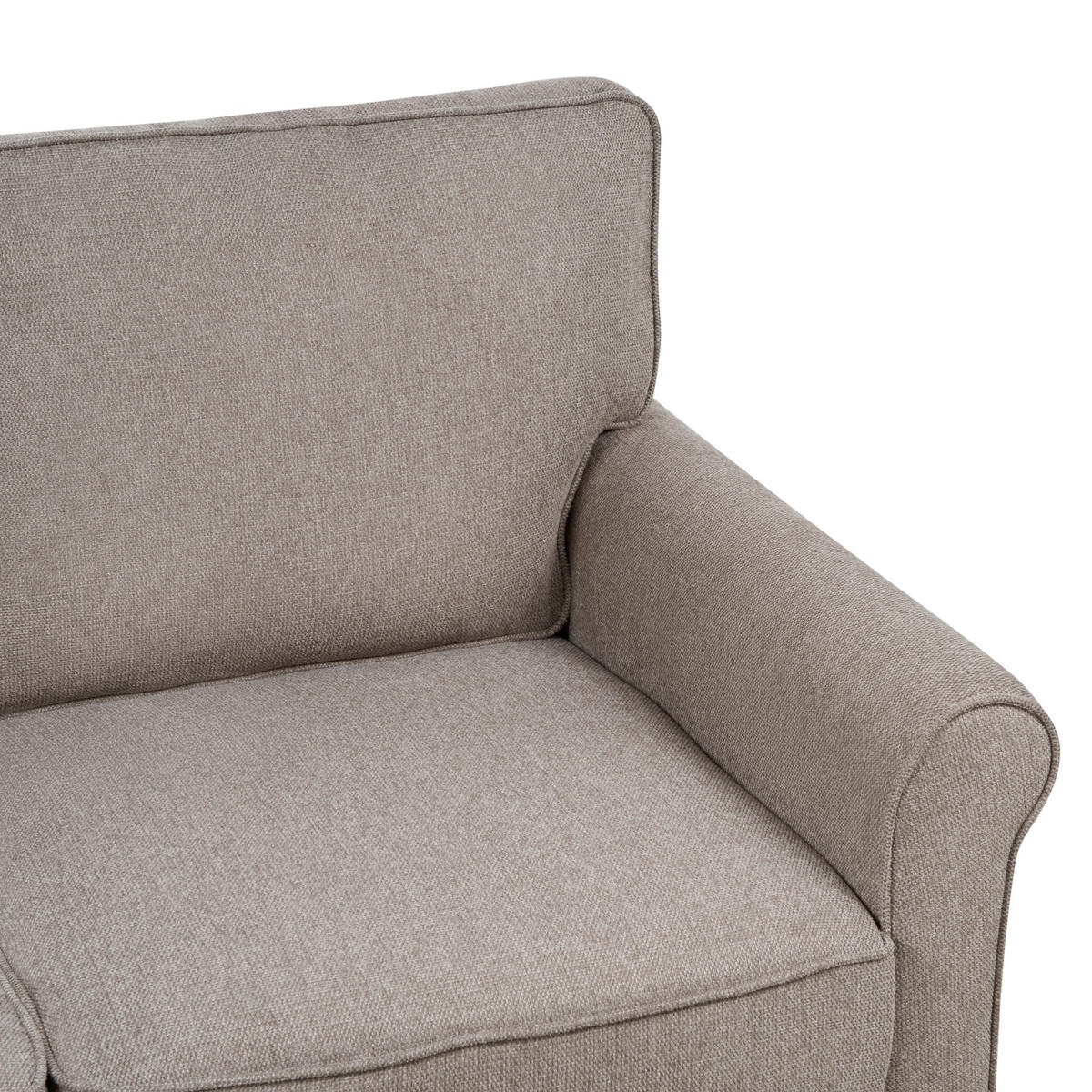 3-SITZER-SOFA Stoff hellbraun Ronneby - Hellbraun/Braun, Textil (190/88/78cm) - Beliani