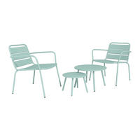 GARTENSITZGRUPPE im Set - 2 Personen-Sitzer - Metall - Mandelgrün - - Grün, Metall - Vente-Unique