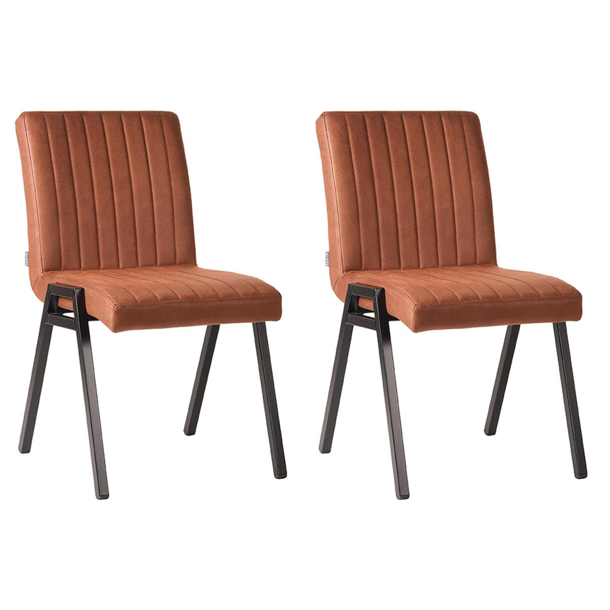 ESSZIMMERSTUHL Matz Braun 60/50/86 cm 2er-Set - Braun, Textil (50/86/60cm) - LABEL51