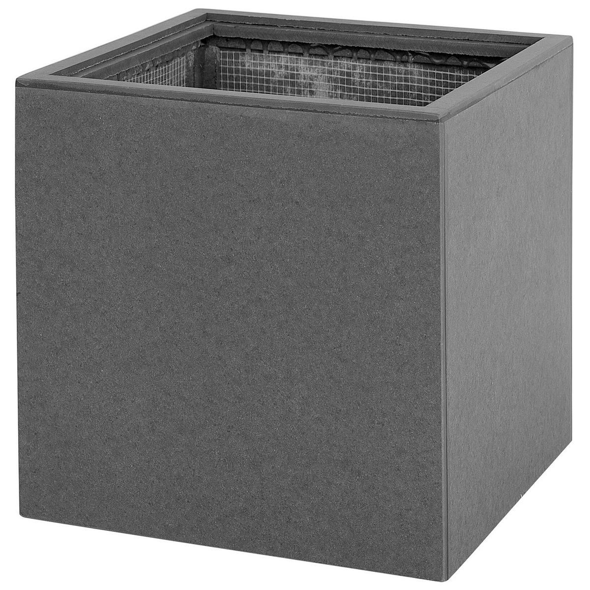 PFLANZENSTÄNDER Faserzement hellgrau mit Holzbeinen 95 cm Drimos - Hellbraun/Hellgrau, Stein (95cm) - Beliani