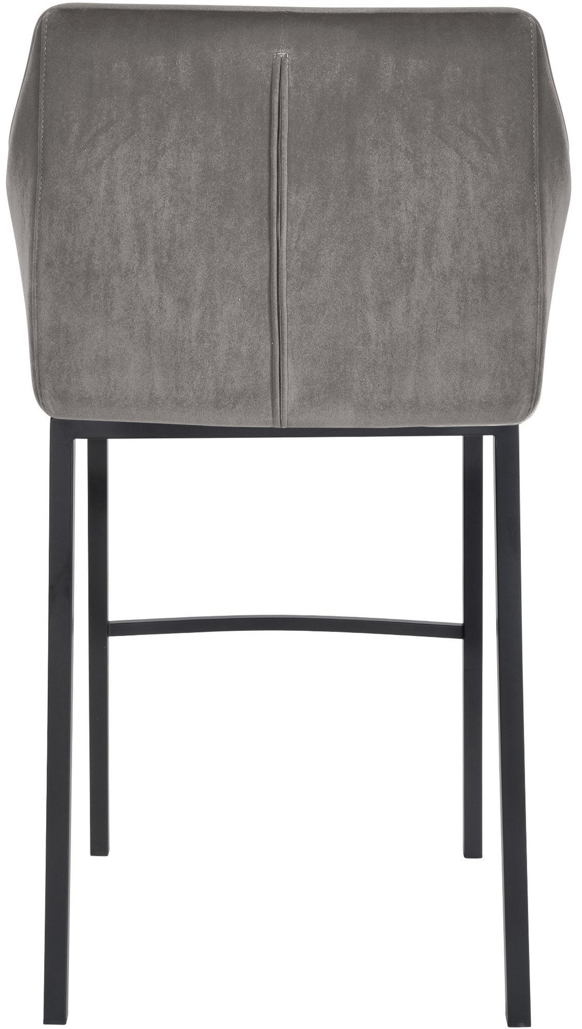 BARHOCKER 2er Set Samt Grau - Schwarz/Grau, Textil (64/110/48cm) - CLP