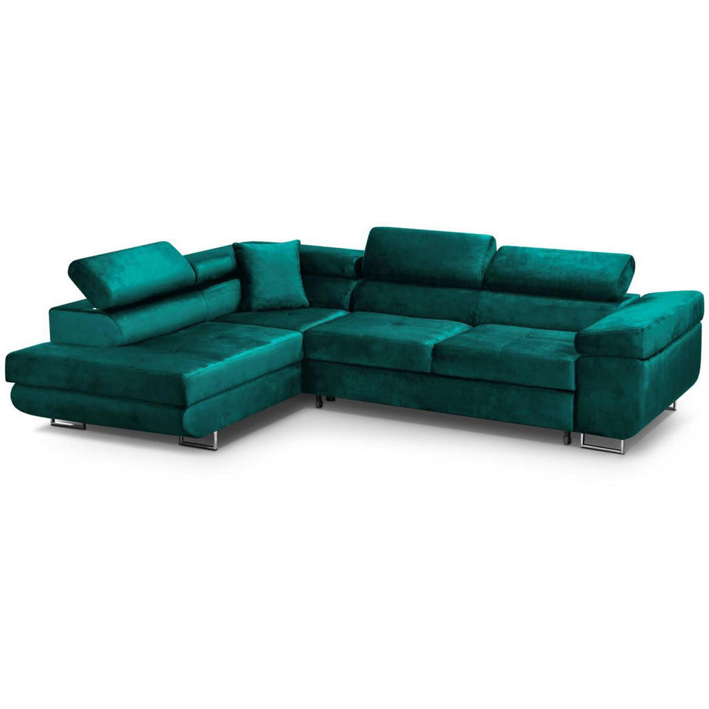 Thumbnail - Beautysofa Eckschlafsofa, Dunkelgrün, Textil, L-Form,L-Form, 275x203 cm, Wohnzimmer, Sofas & Couches, Wohnlandschaften, ...