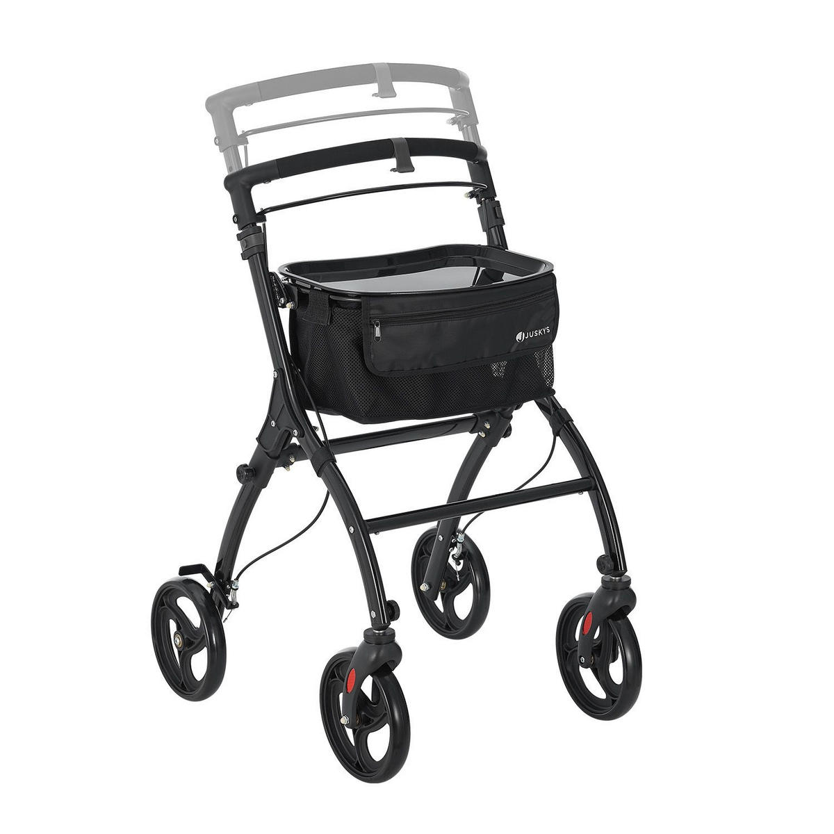 WOHNUNGSROLLATOR Aktiv schwarz mit Transporttasche - Schwarz, Metall (66/90/56cm) - Juskys