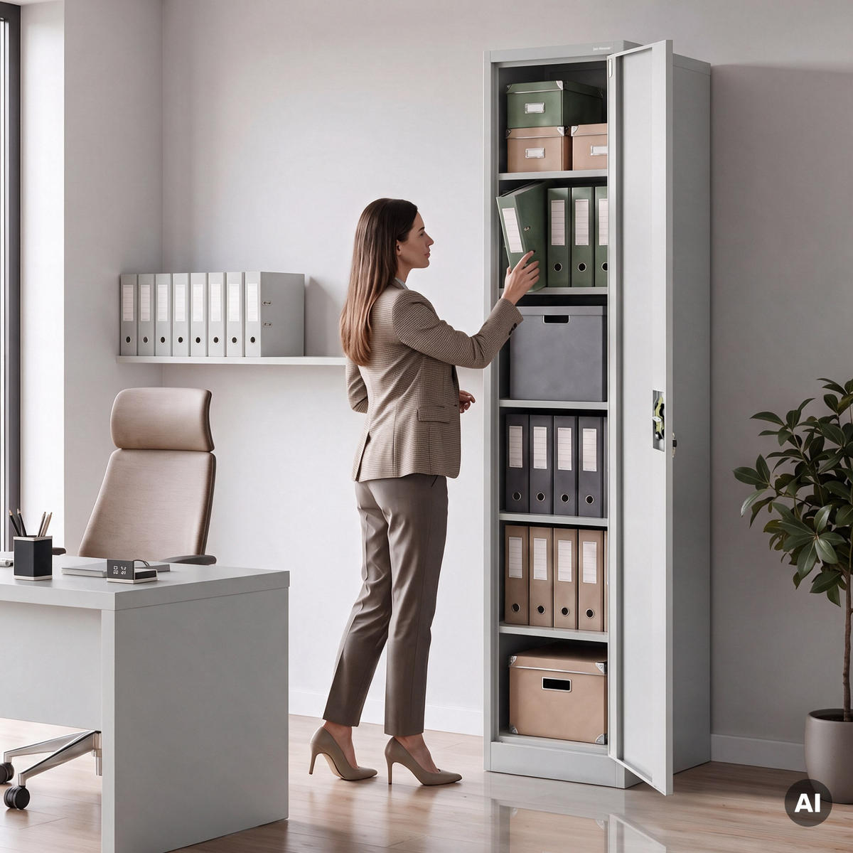 AKTENSCHRANK ALEX 220 - Grau, Metall (45/220/40cm) - Jan Nowak