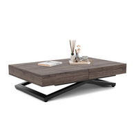 COUCHTISCH SANELLE ausziehbar mit Liftfunktion, 120/80/76 cm Schwarz / Sherman-Eiche - Eichefarben/Schwarz, Holzwerkstoff/Metall (120/80/27cm) - Idohome