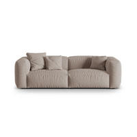 SOFA modular Martina aus strukturiertem Stoff dunkelbeige 3 Sitzplätze - Mokka, Textil (106/75/240cm) - Micadoni