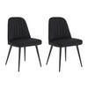 STUHL 2er-Set - Samt & Metall - Schwarz - ELEANA - Schwarz, Textil (52/81/49cm) - Vente-Unique