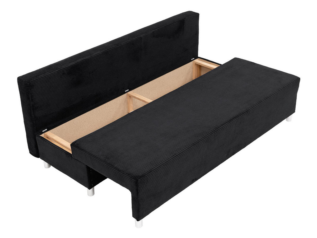 SCHLAFSOFA Dover Cord mit Polsterhocker - Chromfarben/Rosa, Holz/Kunststoff (192/80cm) - MIRJAN24