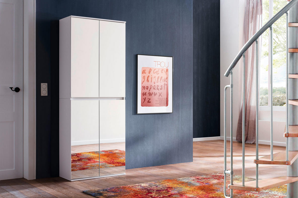 GARDEROBENSCHRANK weiß - Weiß, Holzwerkstoff (74/191/34cm) - ebuy24