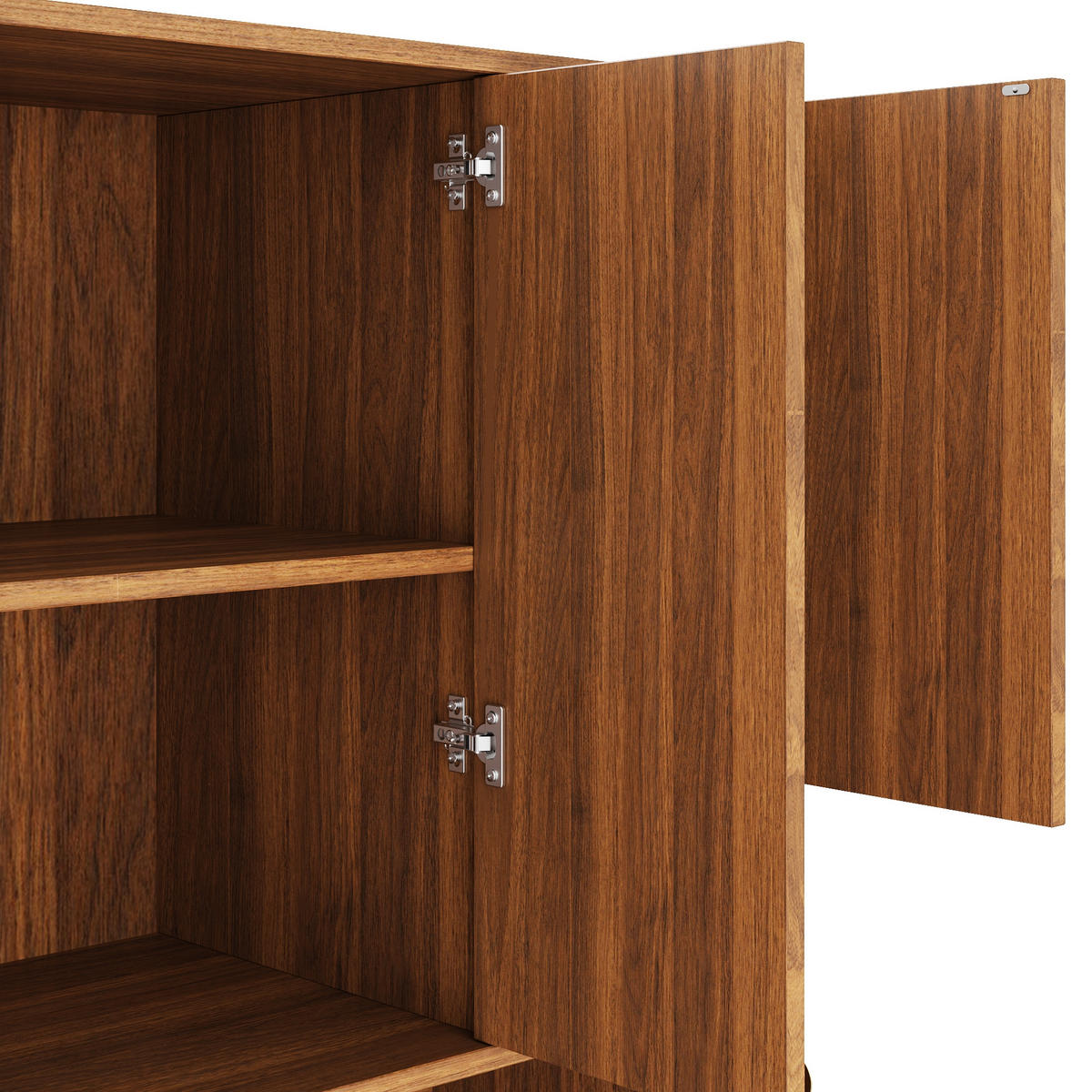 BUFFET DE-37602 106/40/178 cm mit PE-Rattan Natur - Naturfarben, Holzwerkstoff (106/178/40cm) - ComfortXL