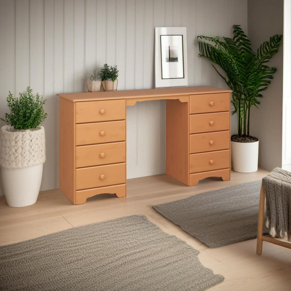 KONSOLENTISCH Nilon 139/40/76 cm - Kirschbaumfarben, Holz/Textil (40/139/76cm) - ebuy24