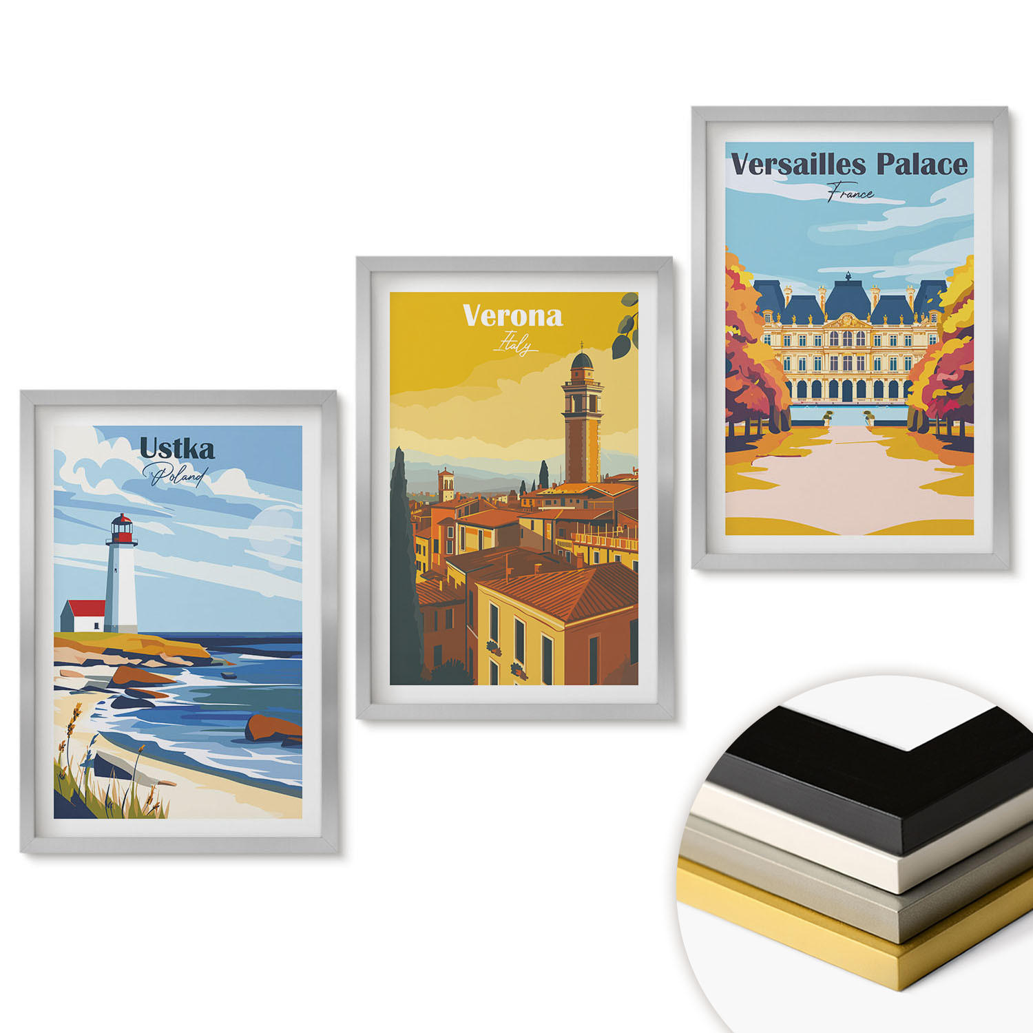 ArtPrintCave Wandbilder Silber 40x60 cm
