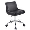 HOCKER Lederlook schwarz - Chromfarben/Schwarz, Textil/Metall (43/76/50cm) - CLP