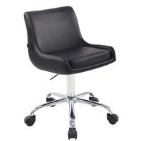 HOCKER Lederlook schwarz - Chromfarben/Schwarz, Textil/Metall (43/76/50cm) - CLP
