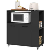 KÜCHENWAGEN, Holz-Wagen mit Schrank, 75 x 40 x 80,5 cm, Schwarz - Multicolor, Metall (75/80.5/40cm) - FORIOUS
