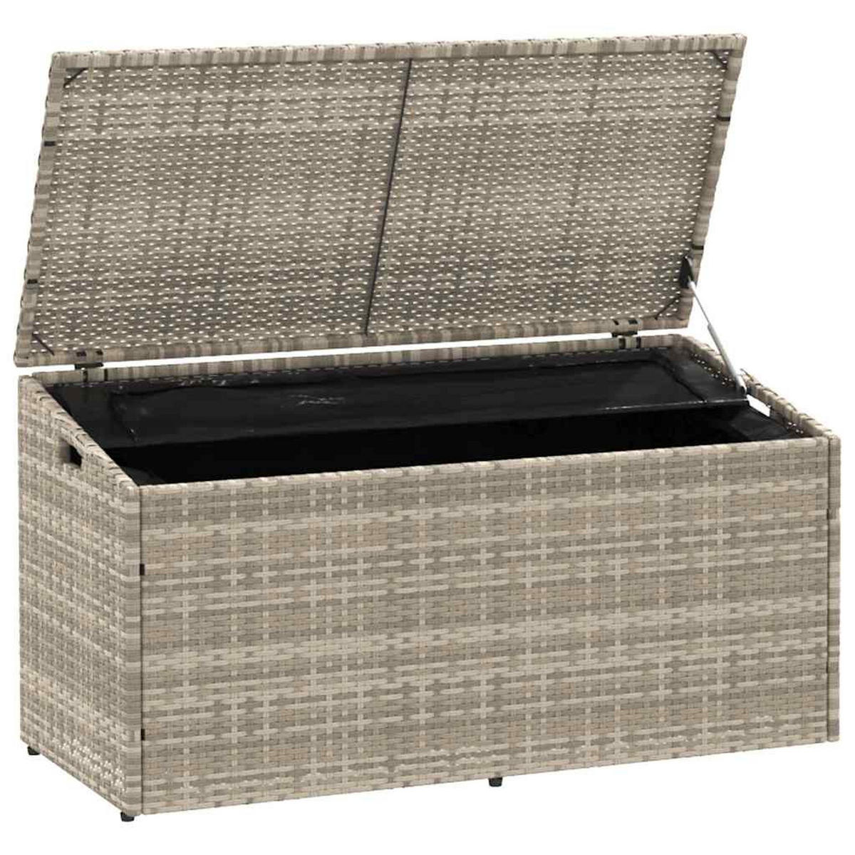 GARTEN-AUFLAGENBOX Hellgrau 110/50/58 Cm Poly Rattan - Hellgrau, Kunststoff (50/58/110cm) - vidaXL
